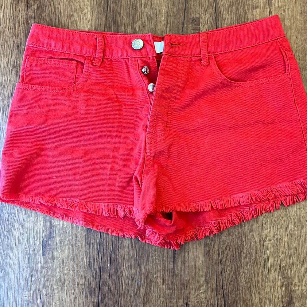 Red shorts.